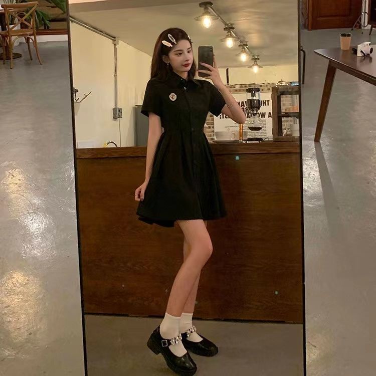 Đầm COZOK tay ngắn cổ polo xếp ly thời trang trẻ trung