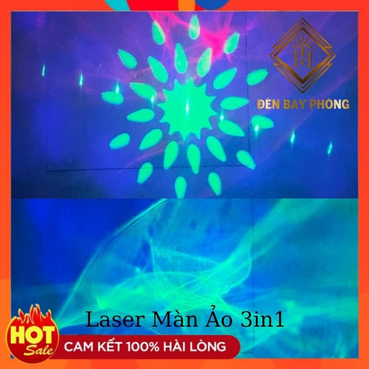 Đèn Laser Mini 3in1 Màn Ảo Cảm Biến Âm Thanh Hiệu Ứng 3D Dùng Cho Phòng Karaoke, Bar, Sân khấu...