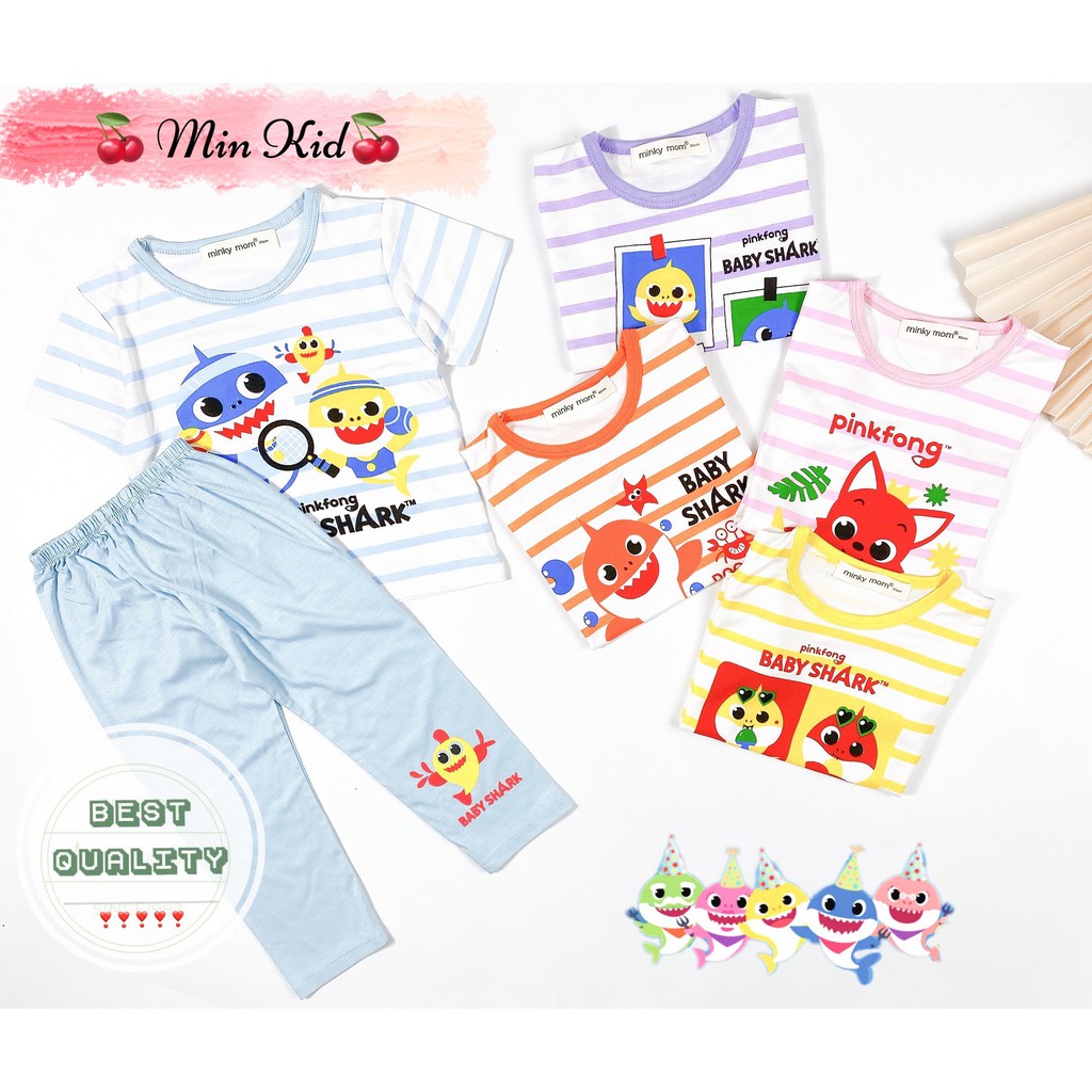 Quần áo cộc tay bé trai bé gái ️️🍒𝐕𝐚̉𝐢 đ𝐞𝐩 - 𝐆𝐢𝐚́ 𝐭𝐨̂́𝐭 𝐧𝐡𝐚̂́𝐭🍒thun lạnh cao cấp Baby Shark siêu xinh cho bé từ 8 - 20kg