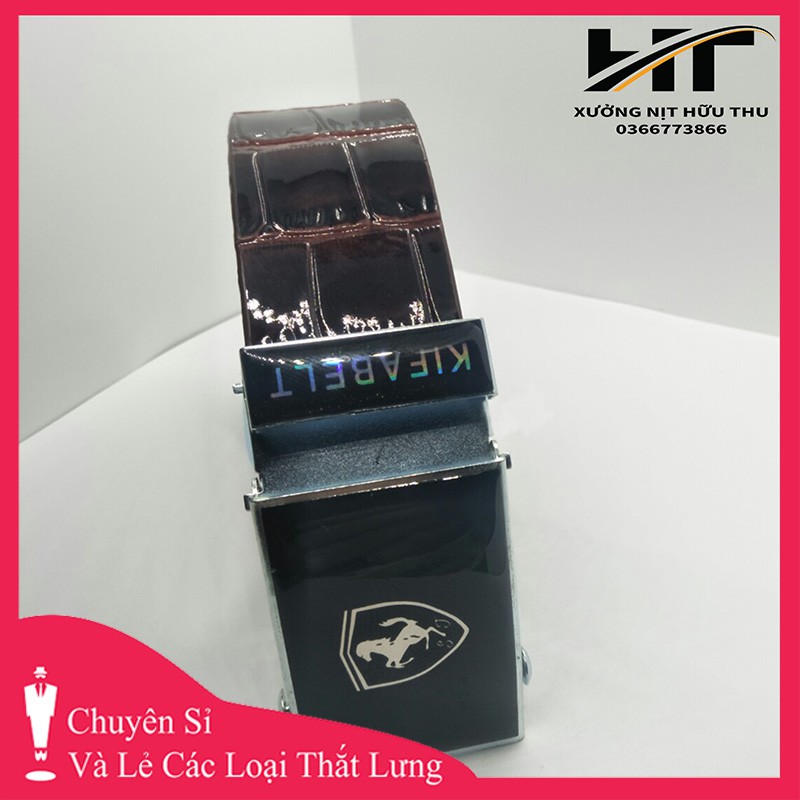 🎁FREESHIP🎁 Thắt lưng da pu vân cá sấu nam cao cấp - rộng 38mm khóa lăn, dây lưng nam