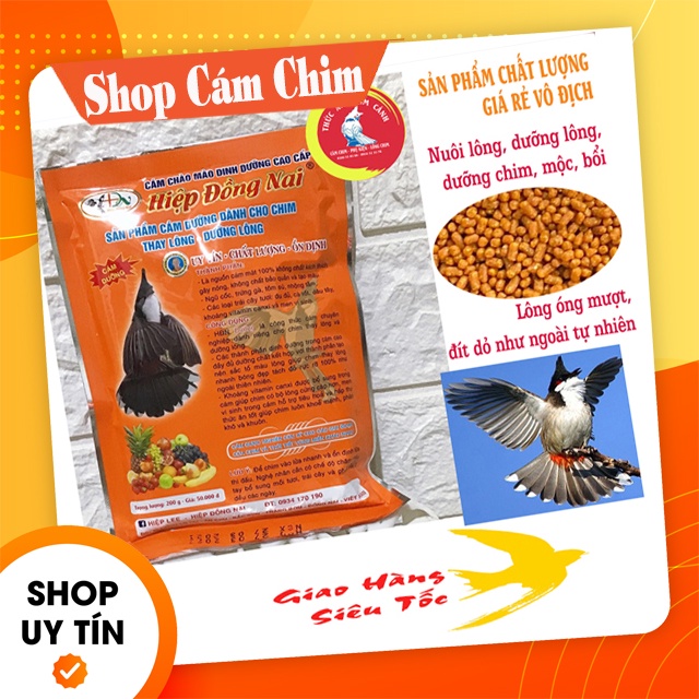 Cám chim chào mào Hiệp Đồng Nai, Cám Dưỡng Nuôi Lông Dưỡng lông, mượt lông đít đỏ ( Cám Dưỡng) gói 200g