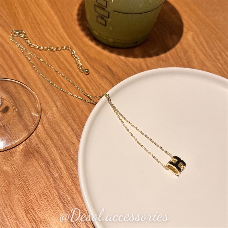 Dây chuyền, vòng cổ Freya dáng mảnh mặt chữ H xinh xắn NL053 Desol.accessories