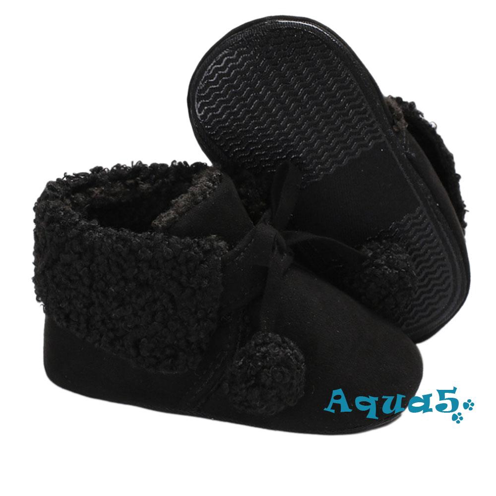 ✿ℛNewborn Prewalker Baby Warm Winter Snow Boots Toddler Soft Sole Boots Crib Shoes