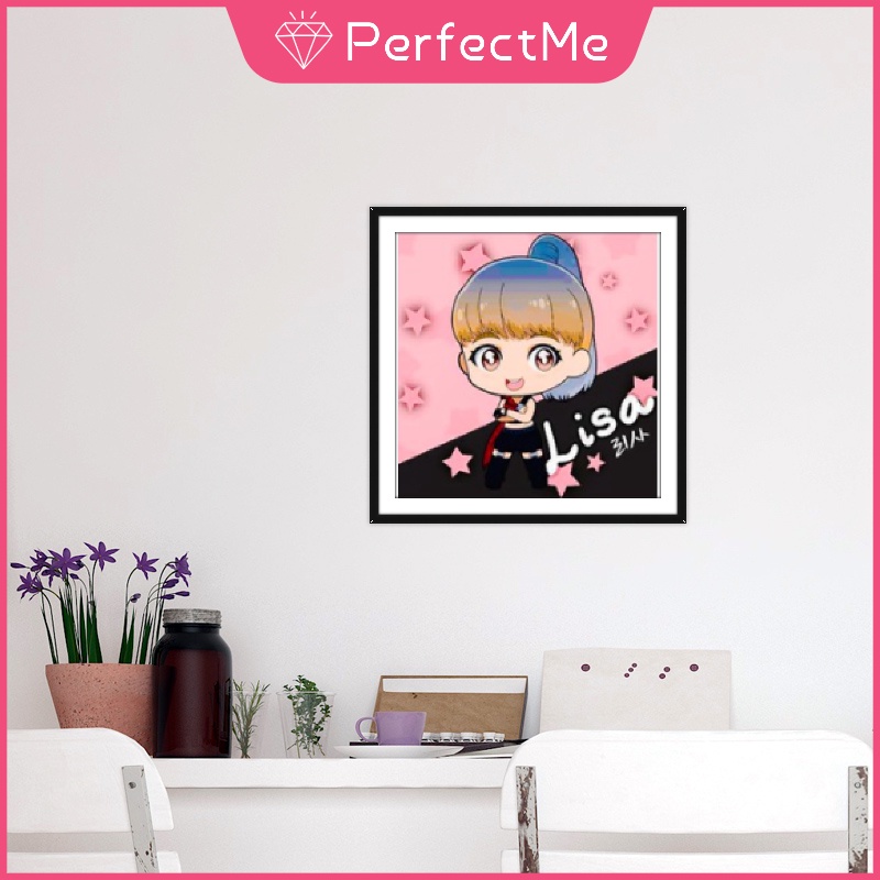 Bộ tranh đính đá 5D hình nhóm nhạc BLACKPINK độc đáo DIY 30x30cm