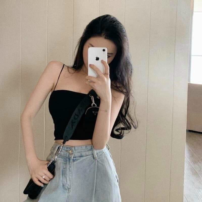 Áo Croptop hai dây không bao giờ hết hotnhẹ nhàng nhưng quyến rũ [ Kèm hình thật ]6