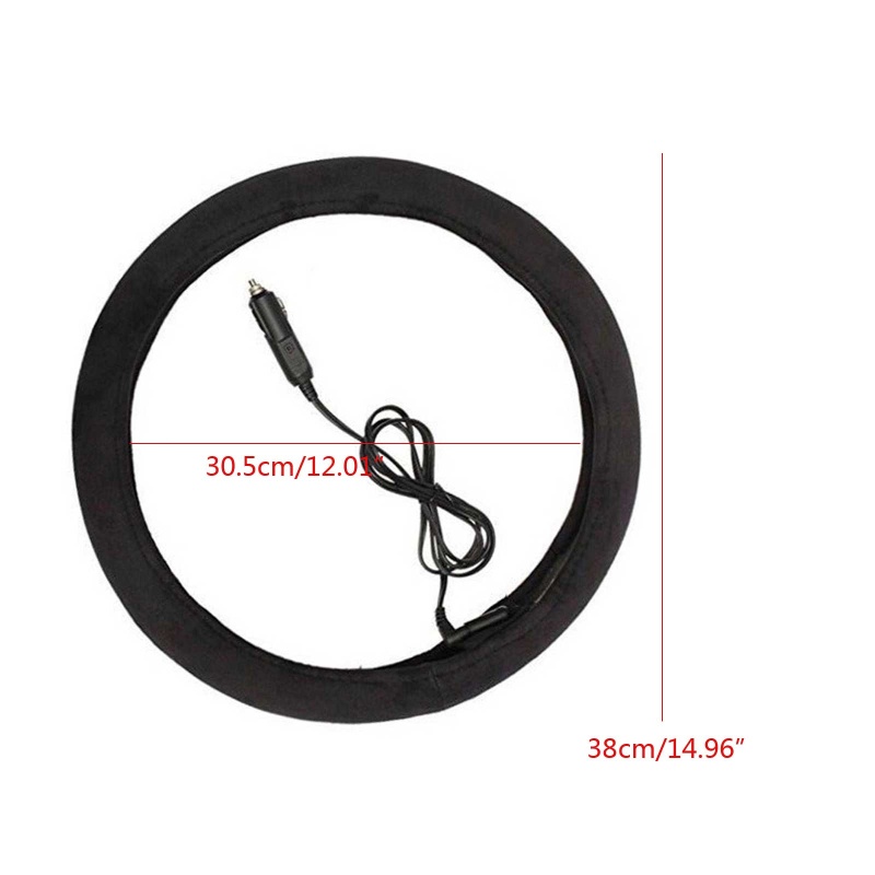 Vỏ Bọc Vô Lăng Xe Hơi Bằng Da Lộn 38cm Cho DC 12V Redefine Sty