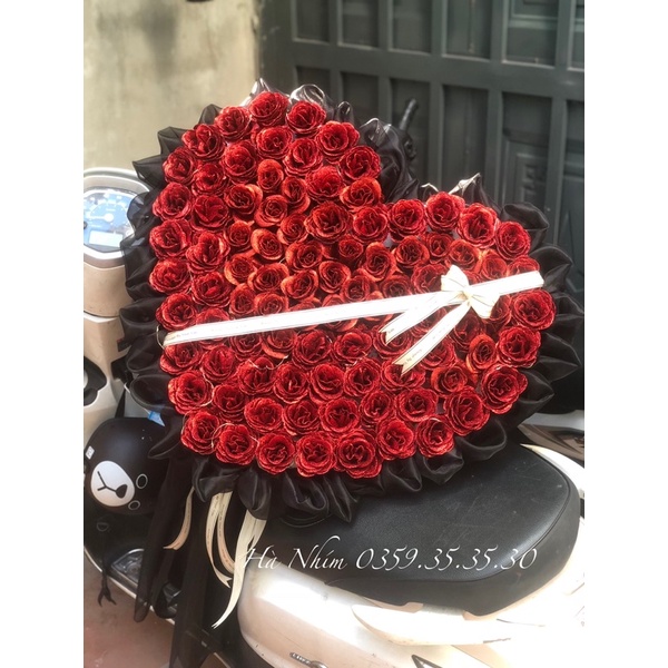Bó hoa 100 bông nhũ siêu to (ship hoả tốc HN)