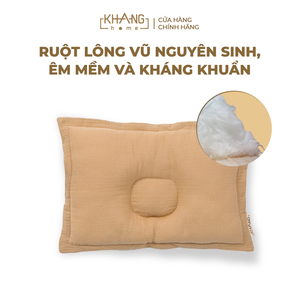 Gối Nằm Vải Muslin Định Hình Đầu Cho Bé Sơ Sinh Vải Xô Khang Home - Vải Muslin Hàn Cao Cấp, Thoáng Mát Và Thấm Hút Nhanh