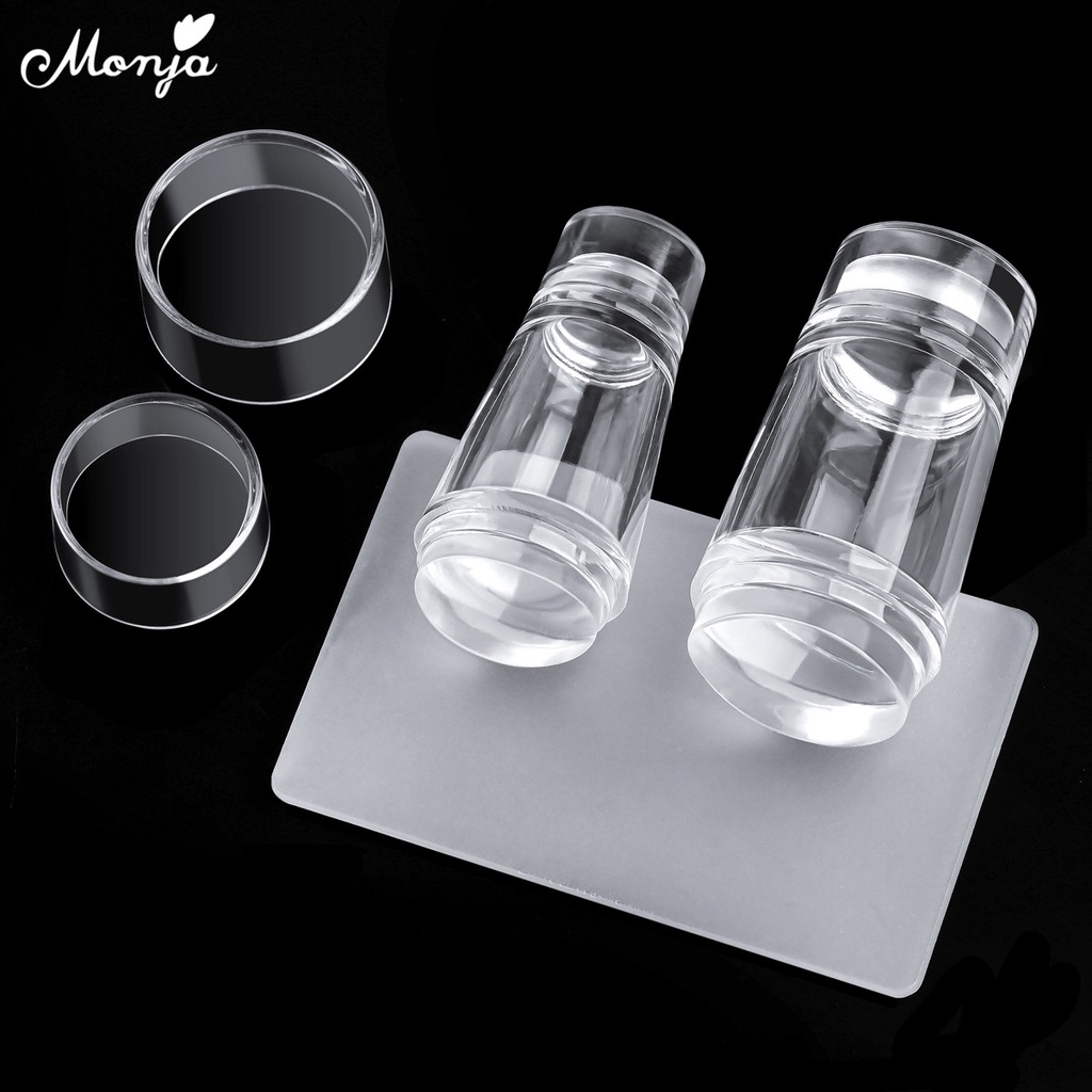 MONJA Bộ dụng cụ silicone in họa tiết trang trí móng tay nghệ thuật