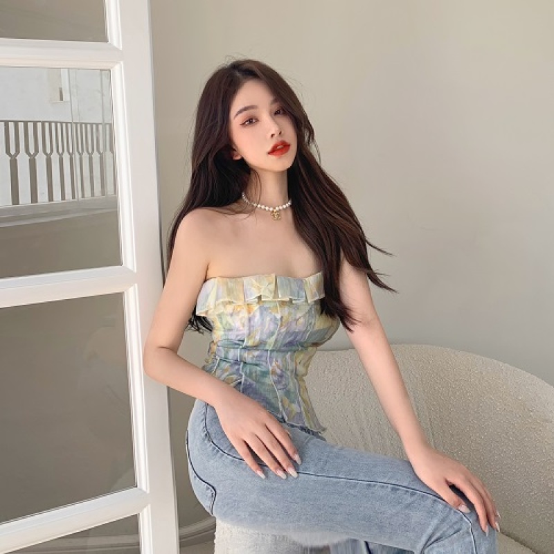 Áo không tay in hình hoa thời trang thanh lịch