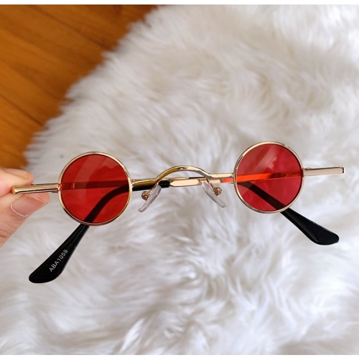 Kính Retro Mini Mát Gọng Tròn Bé Xinh Chống Bức Xạ Phong Cách Retro Cho Nam Và Nữ