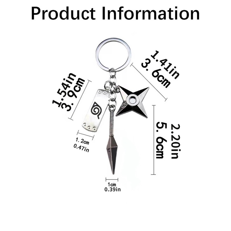 Móc Chìa Khóa Hình Nhân Vật Anime Naruto Kunai Shuriken Konoha Ninja Dành Cho Nam Và Nữ