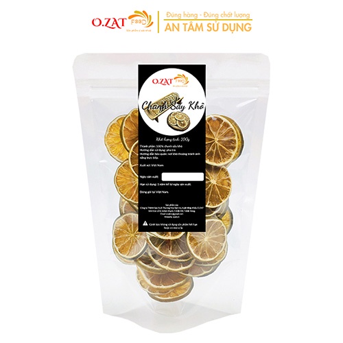 Chanh không hạt sấy khô hàng đẹp O.ZAT Food 100g - dùng tranh trí bánh kem decor hoặc pha trà sản phẩm như hình
