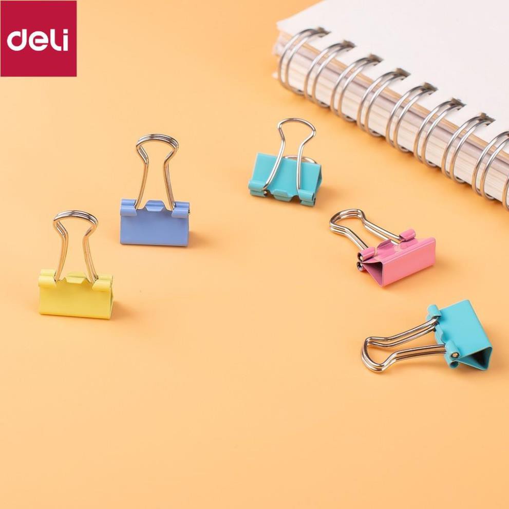 Kẹp bướm màu 15mm Deli - 60 chiếc/hộp - E8556A [Deli]