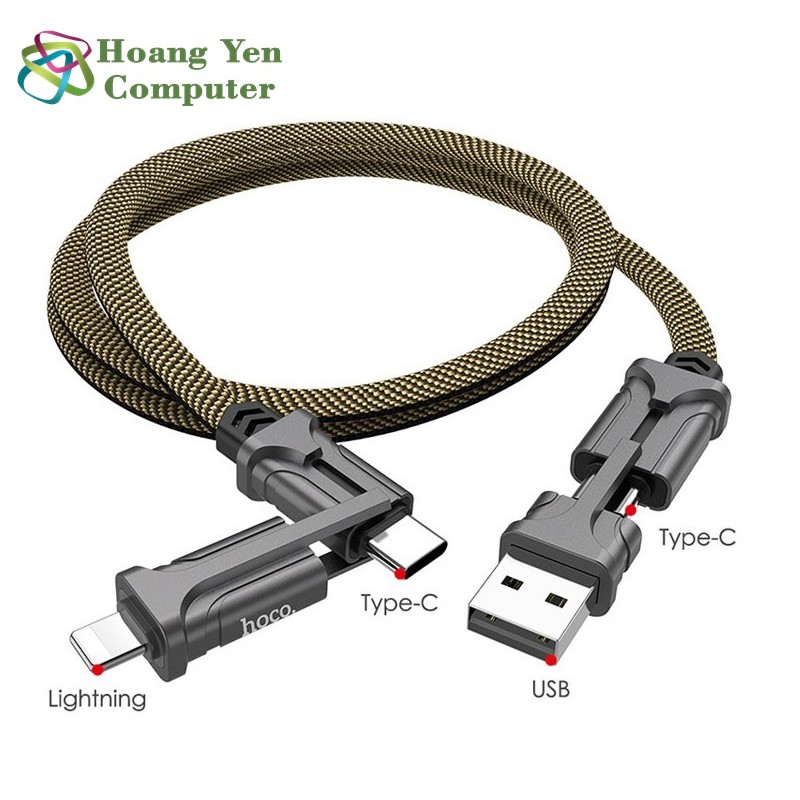 Cáp Sạc Đa Năng 4 IN 1 Hoco S22, Sạc nhanh QC3.0 PD 18W - BH 1 Năm Chính Hãng - Hoàng Yến Computer