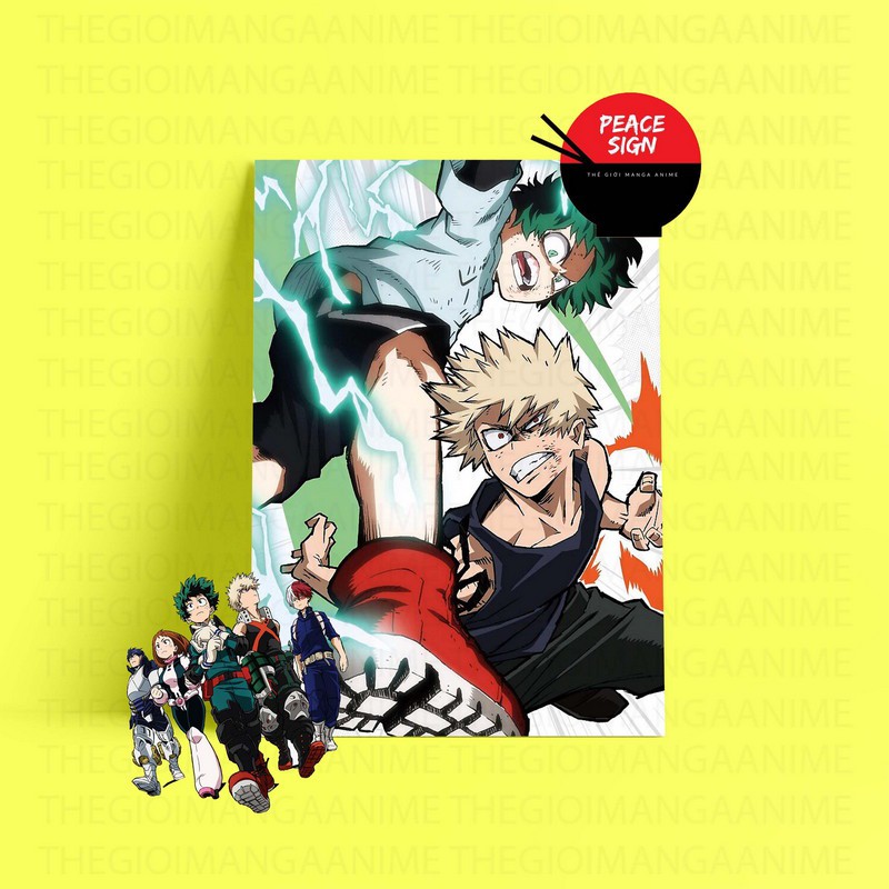 Tấm Postcard giấy 260gsm cao cấp HỌC VIỆN ANH HÙNG MY HERO ACADEMIA anime chibi ảnh đẹp nhiều mẫu