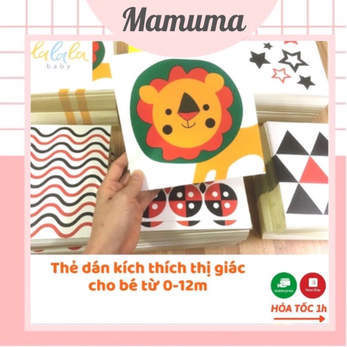 Bộ 6 thẻ decal dán tường KÍCH THÍCH THỊ GIÁC giúp bé phát triển toàn diện cho bé từ 0 - 2 tuổi - Mamuma Store