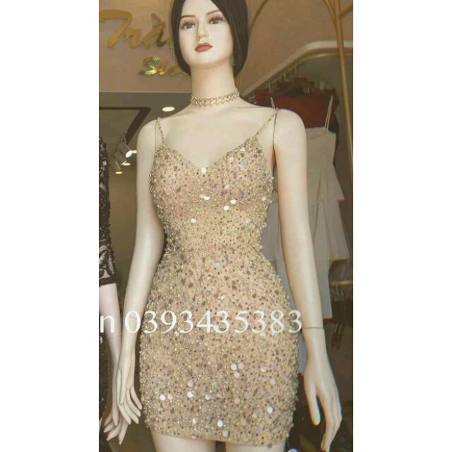 Đầm body kim sa nhũ đá thiết kế lấp lánh sexy