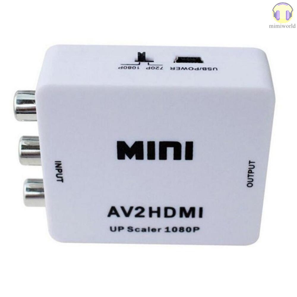 MIWO AV to HDMI Scalar Converter Video Composite Adapter Box Mini RCA AV CVBS to HDMI Converter