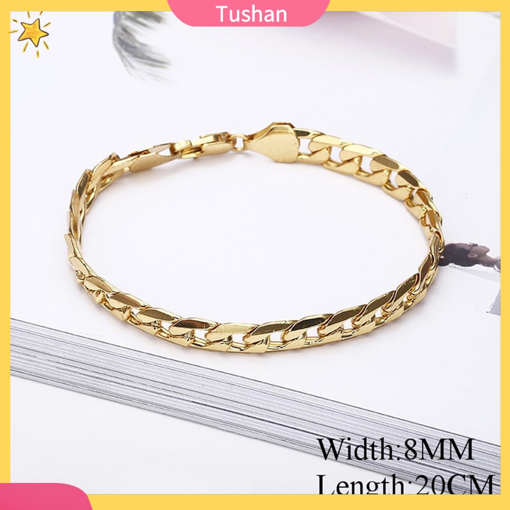 Lắc tay hợp kim mạ kiểu mắt xích phong cách Hip Hop cá tính cho nam đi club