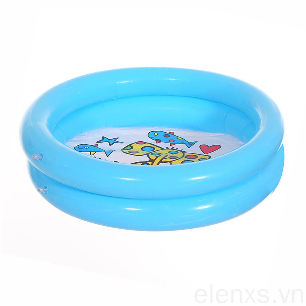 Phao PVC bơm hơi ELENXS hình tròn họa tiết hoạt hình chống rò rỉ cho bé