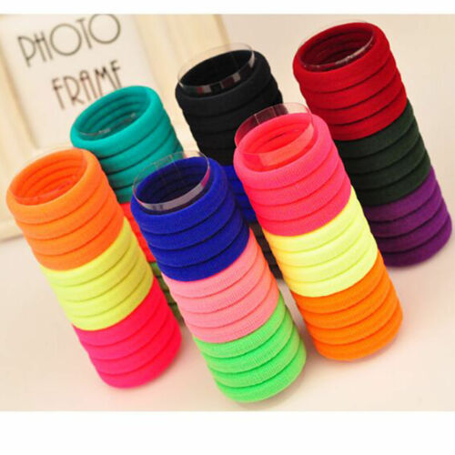 Set 50 dây buộc tóc co giãn màu sắc ngọt ngào thiết kế đơn giản thời trang cho nữ