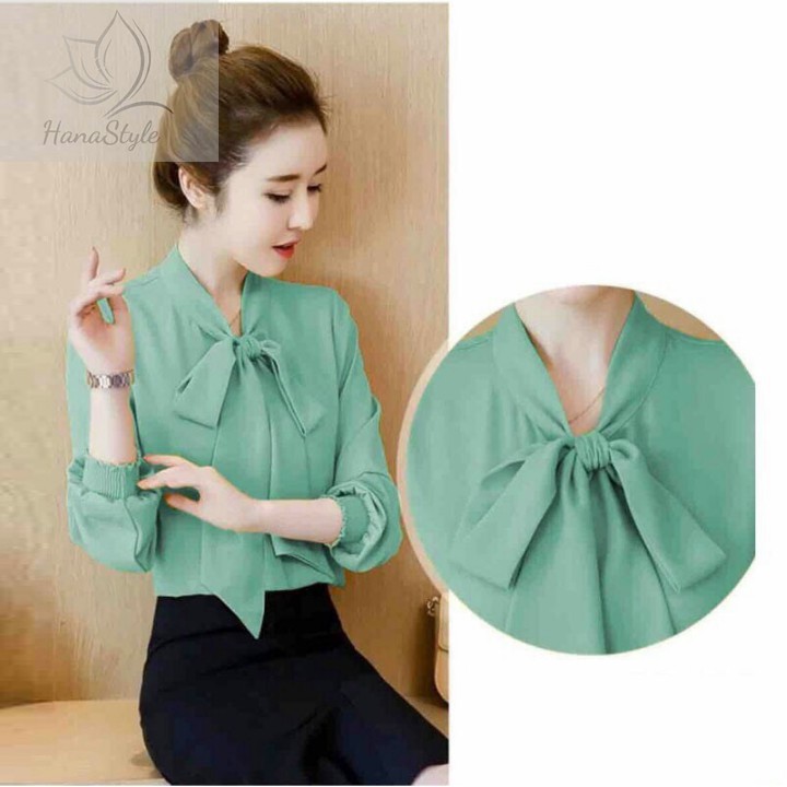 Áo kiểu buộc nơ Hana HN027