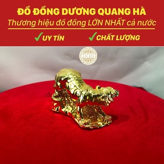 Tượng hổ mạ vàng đồ đồng phong thủy trong bộ 12 con giáp chất liệu đồng vàng kích thước 6*10cm