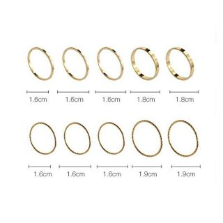 Set 10 nhẫn tròn trơn basic