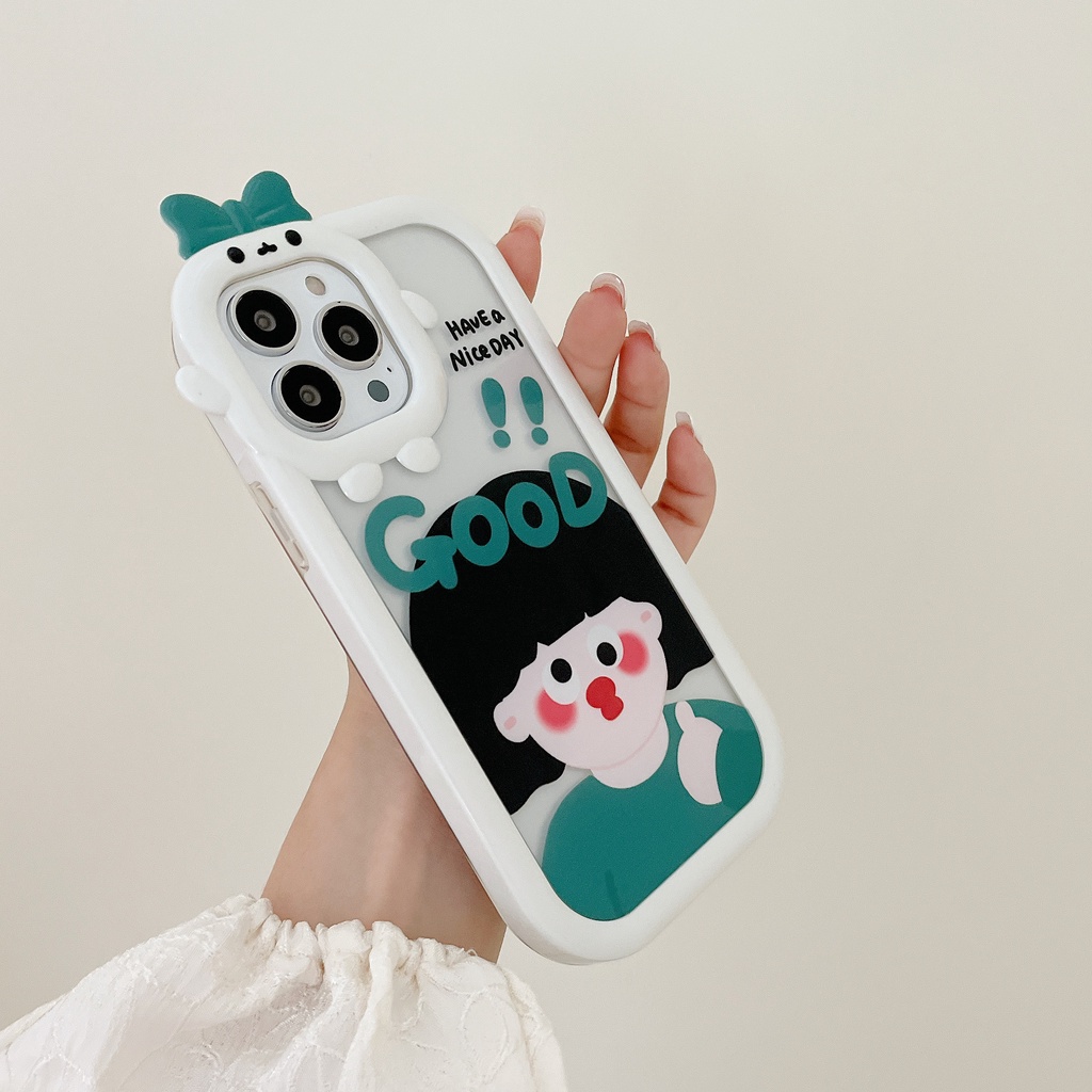 Ốp Điện Thoại Silicone Mềm Hình Cô Gái/Quái Vật Vui Nhộn 2 Trong 1 Cho iPhone 13 12Promax xsmax 11 xr 13PRO