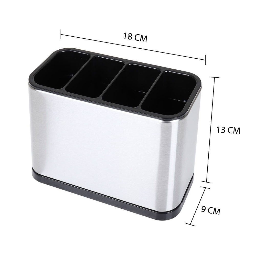 HomeBase KECH Hộp đựng dao muỗng nỉa nhà bếp bằng thép không rỉ 18x13x9cm