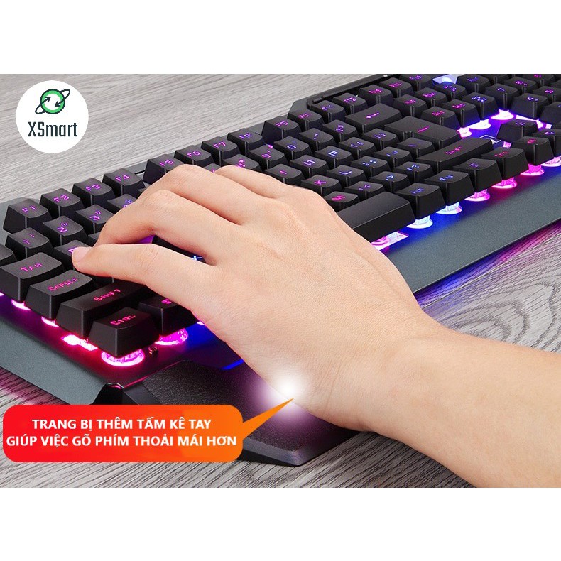 COMBO Gaming Bàn phím và chuột kèm tai nghe chụp tai headphone super bass, phím LED 10 chế độ, K618+V5 tia sét + Q9 7.1