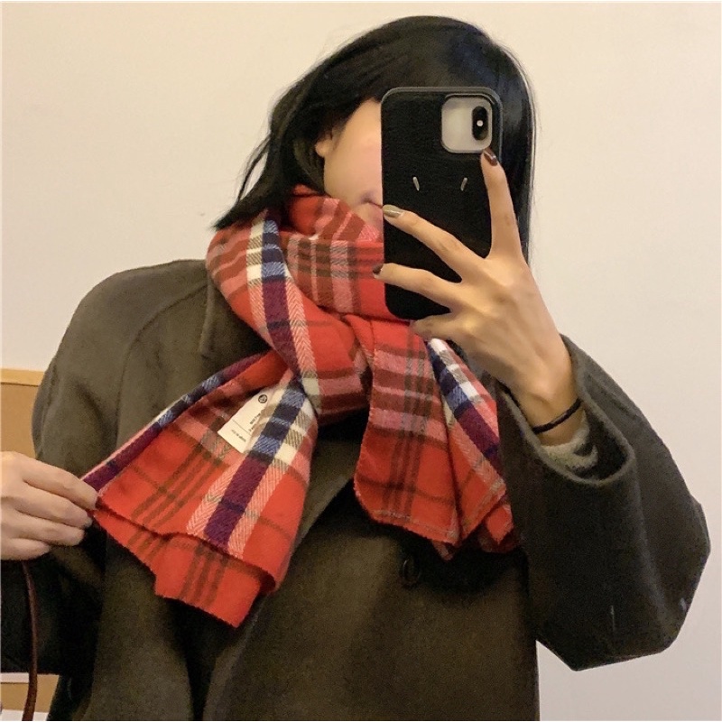 [HÀNG CÓ SẴN] KL15 - Khăn len quàng cổ kẻ sọc unisex nam nữ phong cách Hàn Quốc