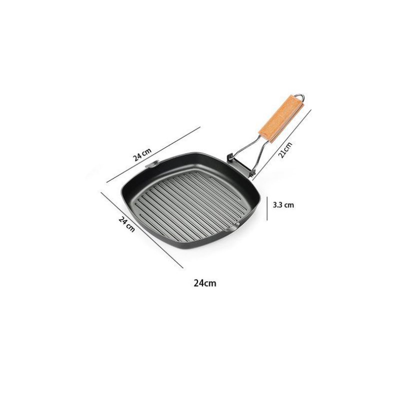 Chảo chống dính tay gập bằng gỗ tiện lợi 24cm (bản đế dày),,,
