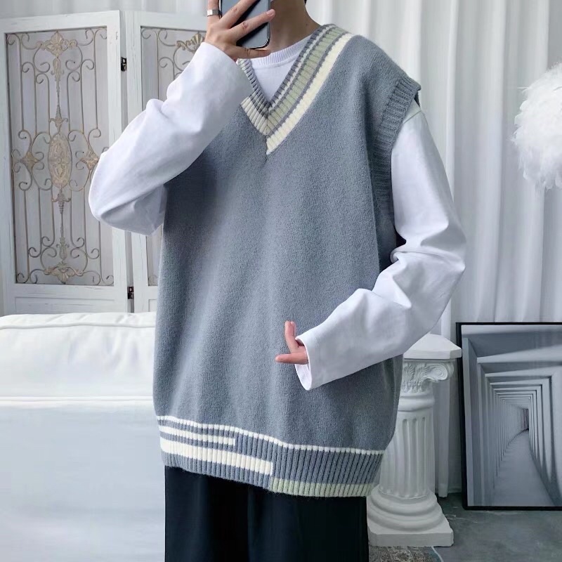 Áo gile len nam nữ unisex phong cách Hàn