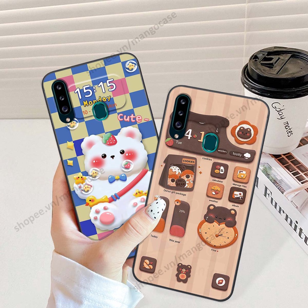Ốp lưng Samsung A20s hình gấu, thỏ, đồng hồ cute dễ thương