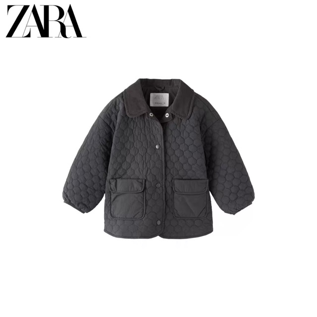 Áo phao trần Zara đen bé trai 9M-5Y