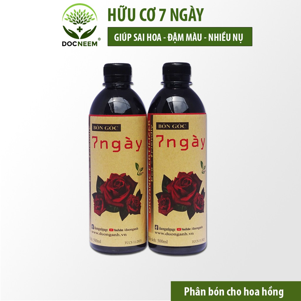 Phân Bón Hữu Cơ 7 Ngày cho hoa hồng phong lan cây cảnh thương hiệu DOCNEEM dung tích 500ml