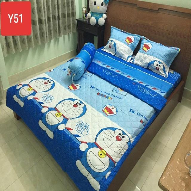 ( XẢ KHO BÁN LỖ) SET GA GỐI 3 MÓN KẺ MOON 1M6 COTTON POLY M648484