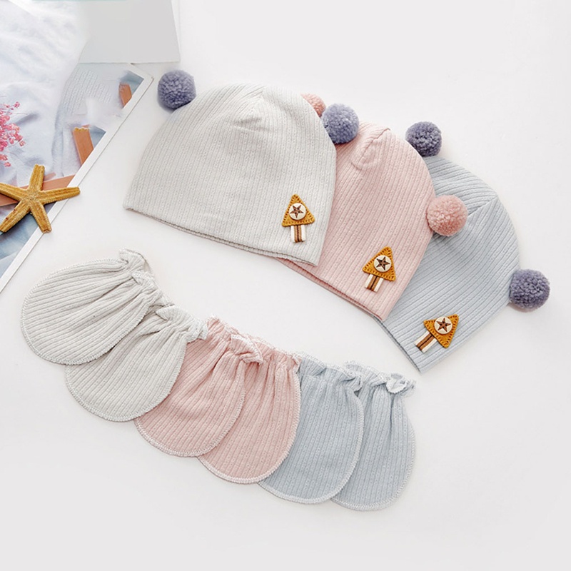 Bộ Găng Tay Và Mũ Beanie Mềm Mại Chống Trầy Dùng Làm Đạo Cụ Chụp Ảnh Cho Bé Sơ Sinh