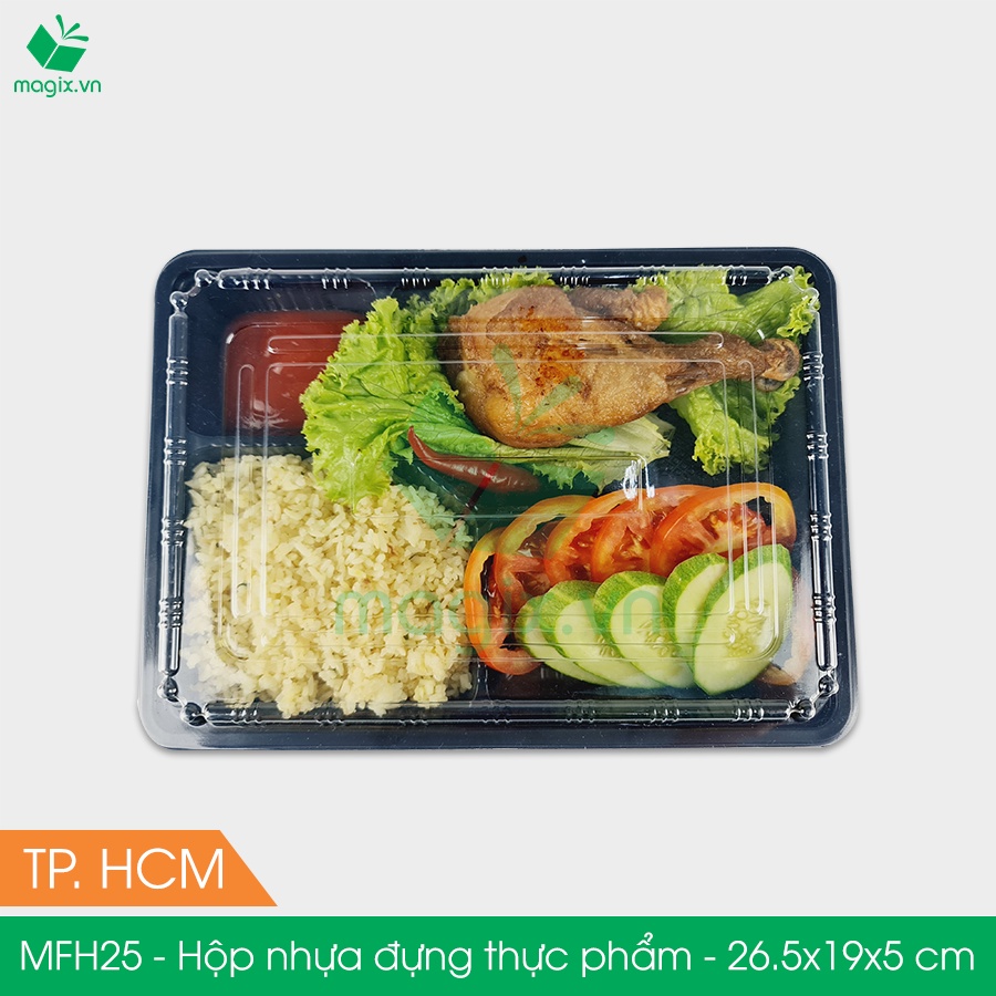 COMBO 50 - HỘP NHỰA ĐẾ ĐEN - HỘP ĐỰNG THỰC PHẨM - HT12 HT17 HT203 HT25