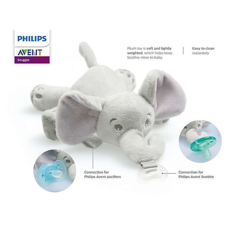 Sét núm ti ngậm Avent chống vẩu+ thú bông gặm nướu Soothie Snuggle- Mỹ