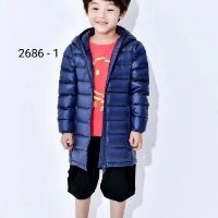 Áo phao lông vũ siêu nhẹ dáng dài cho bé