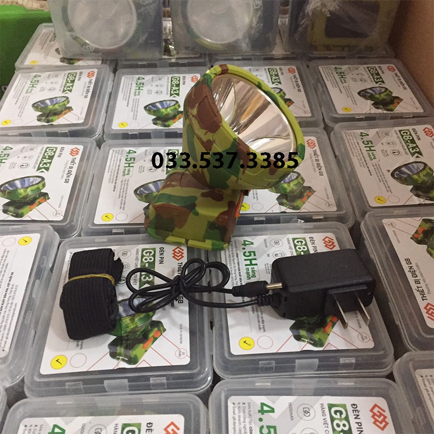 Đèn bin đội đầu, đèn pin sạc G8-A3 công suất 3W cho áng sáng chất lượng