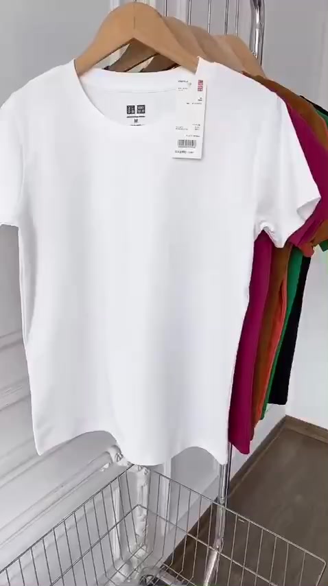 Áo thun trơn nữ cổ tròn cộc tay dáng vừa basic Simple  cao cấp, áo phông trơn nữ O UNi cotton đen trắng chất vải đẹp | BigBuy360 - bigbuy360.vn