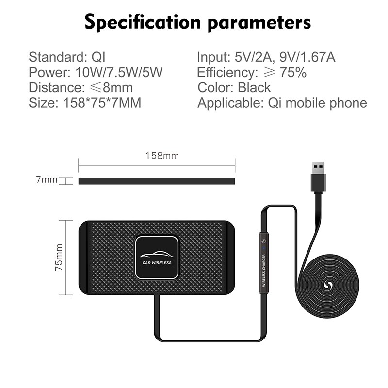 Đế Sạc Không Dây Qi 2 Trong 1 Bằng Silicon Chống Trượt Cho Iphone Samsung