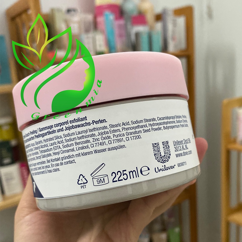 Tẩy Tế Bào Da Chết Body DOVE Body Scrub Exfoliating 225ml BẢN ĐỨC Lựu Và Macca