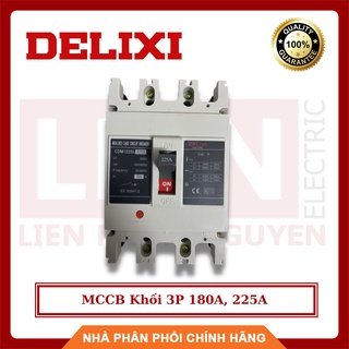 Mccb khối 3p 180a, 225a delixi, hàng tồn chưa sử dụng, vỏ hộp cũ hình thực tế