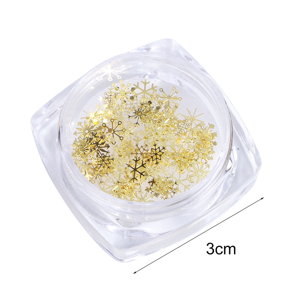 Set 90 Hạt Kim Sa Hình Bông Tuyết Nhiều Màu Sắc Trang Trí Móng Nghệ Thuật DIY