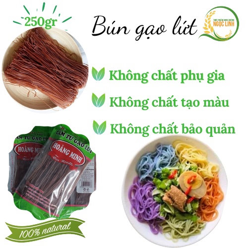 Đặc sản bún khô Bún gạo lứt đỏ Hoàng Minh ăn kiêng giảm cân thực dưỡng healthy eat clean gói 250gr | BigBuy360 - bigbuy360.vn